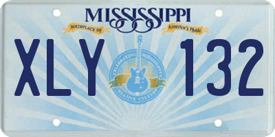 MS license plate XLY132