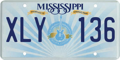 MS license plate XLY136