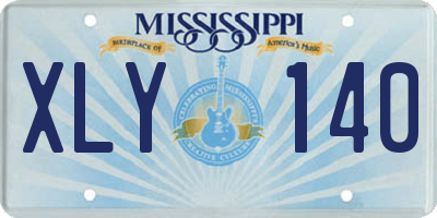 MS license plate XLY140