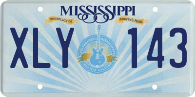 MS license plate XLY143