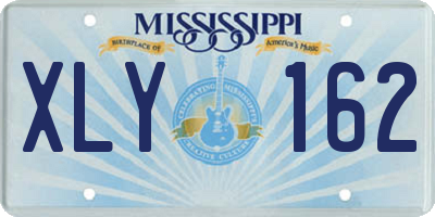MS license plate XLY162