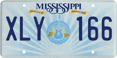 MS license plate XLY166