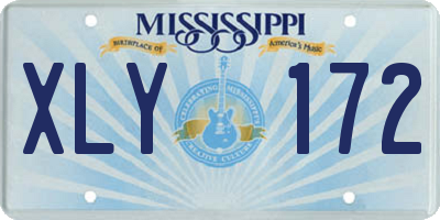 MS license plate XLY172
