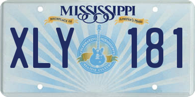 MS license plate XLY181
