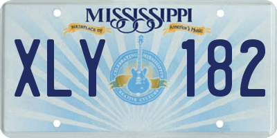 MS license plate XLY182