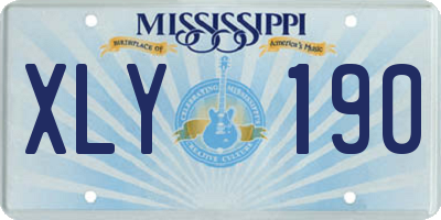 MS license plate XLY190