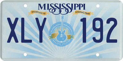 MS license plate XLY192