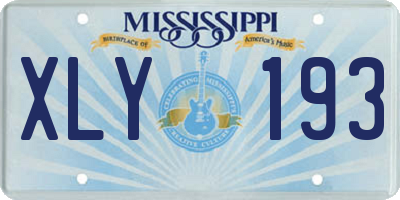 MS license plate XLY193