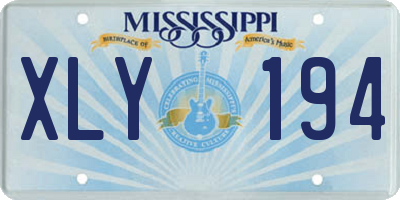MS license plate XLY194