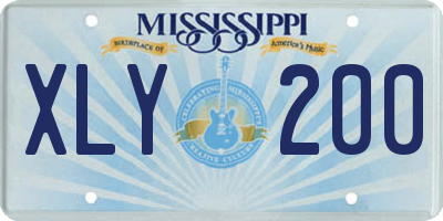 MS license plate XLY200