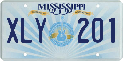 MS license plate XLY201