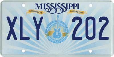 MS license plate XLY202