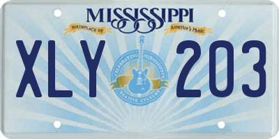 MS license plate XLY203