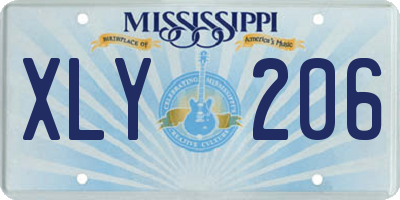 MS license plate XLY206