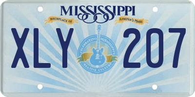 MS license plate XLY207