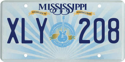 MS license plate XLY208