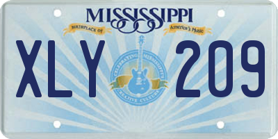 MS license plate XLY209