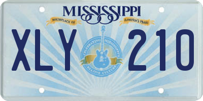 MS license plate XLY210