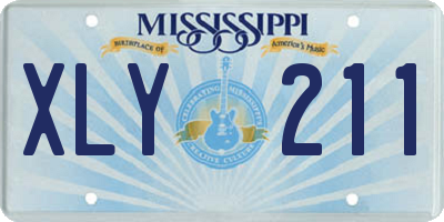 MS license plate XLY211