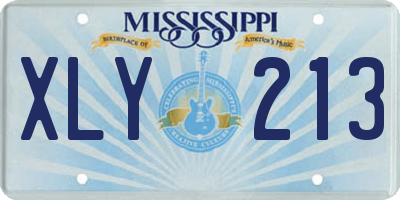 MS license plate XLY213