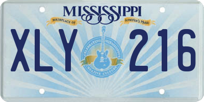 MS license plate XLY216