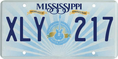 MS license plate XLY217