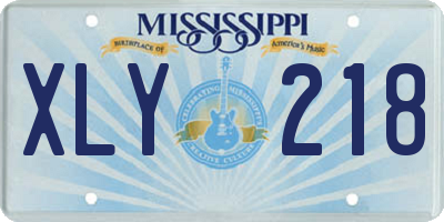 MS license plate XLY218