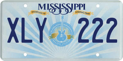 MS license plate XLY222