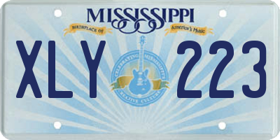 MS license plate XLY223