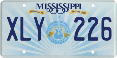 MS license plate XLY226
