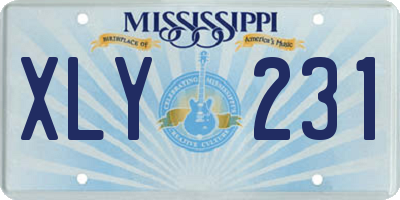 MS license plate XLY231