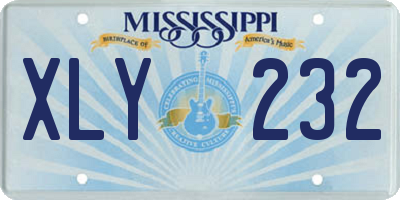 MS license plate XLY232