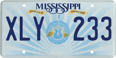 MS license plate XLY233