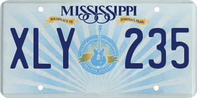 MS license plate XLY235