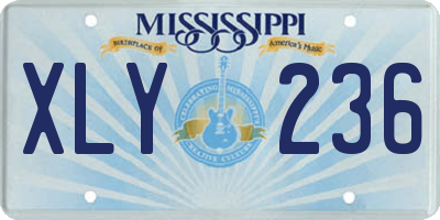 MS license plate XLY236
