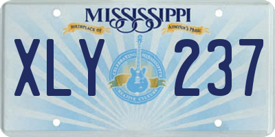 MS license plate XLY237