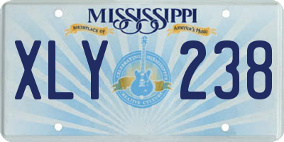 MS license plate XLY238
