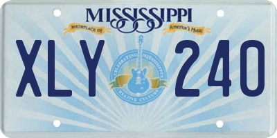 MS license plate XLY240