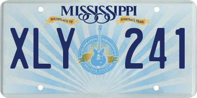 MS license plate XLY241