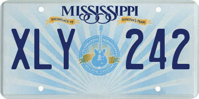 MS license plate XLY242