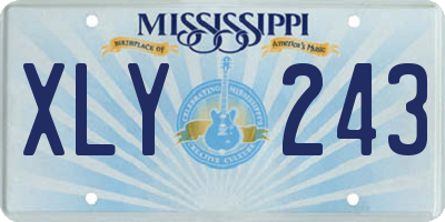 MS license plate XLY243