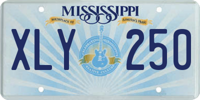 MS license plate XLY250