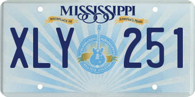 MS license plate XLY251