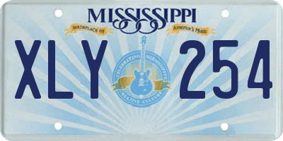 MS license plate XLY254