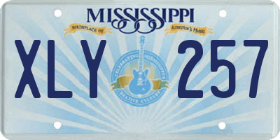 MS license plate XLY257