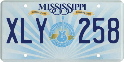 MS license plate XLY258