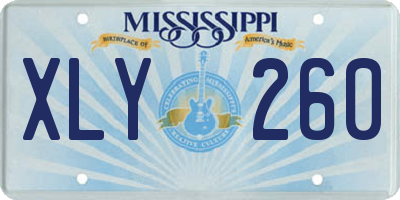 MS license plate XLY260