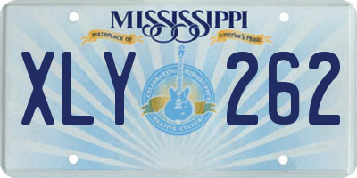 MS license plate XLY262