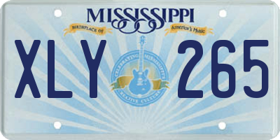 MS license plate XLY265