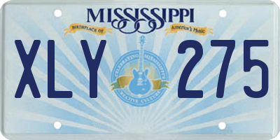 MS license plate XLY275